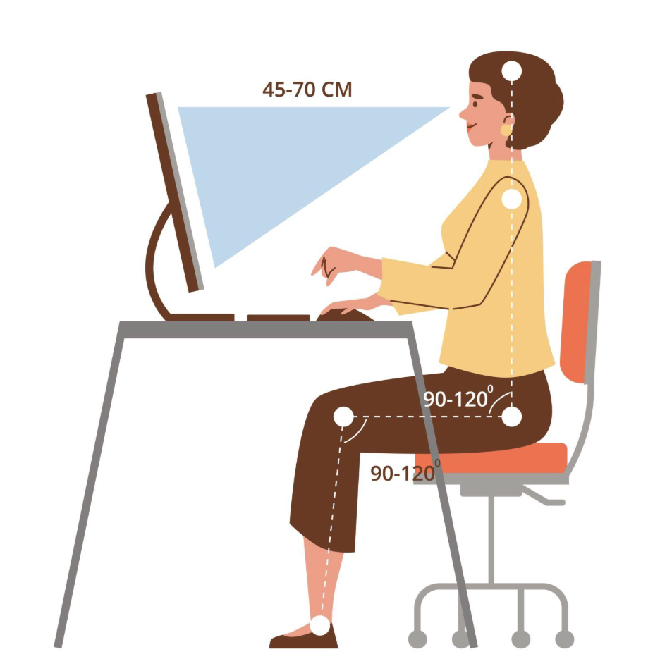 Ergonomische Sitzhaltung im Büro zur Entlastung von Rücken und Nacken